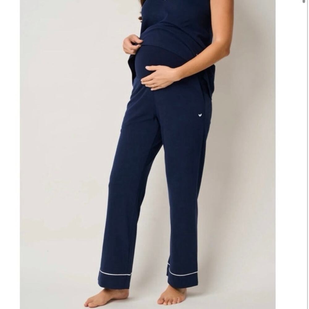 NWOT Petite Plume Pima Maternity Pants in Navy SZ S